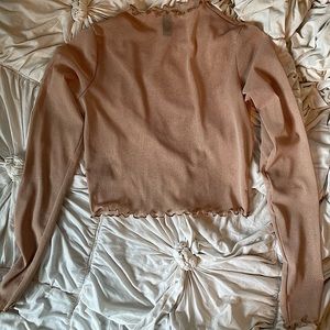 Mesh tan sparkly top